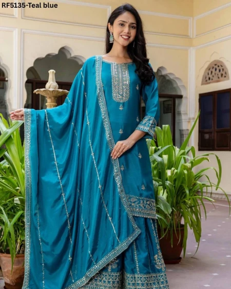 Festive Wear Palazzo Set with Embroidery Detailing!