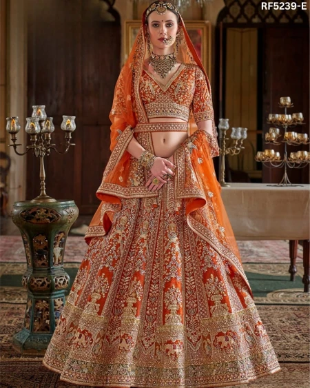 Designer Raw Silk Embroidered Lehenga Choli with Stylish Double Dupatta!