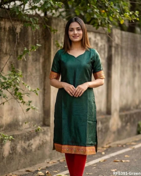 Elegant Fendi Satin Kurti with Inner – Stylish Party Wear Top!