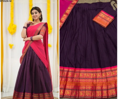 Kanchi Cotton Zari Weaving Lehenga Set with Georgette Dupatta!
