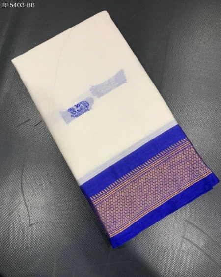 Cotton Silk Saree with Gold Weaving Border Unstitched Blouse Elegant Festive Wear for Women!