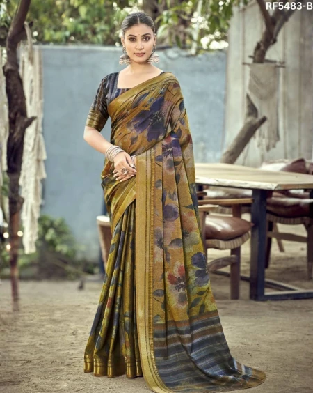 Cotton Digital Print Saree Comfortable Daily Wear for Women!