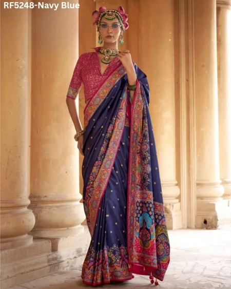 Luxury in Every Drape – Elegant P.V Silk Printed Saree!