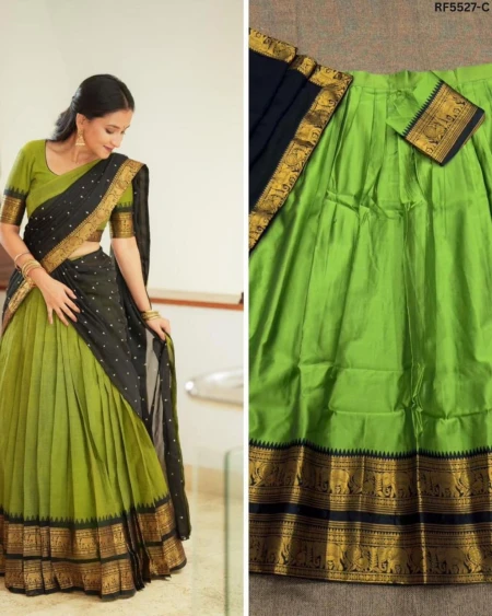 Kanjivaram Silk Zari Weaving Lehenga Set with Georgette Dupatta!