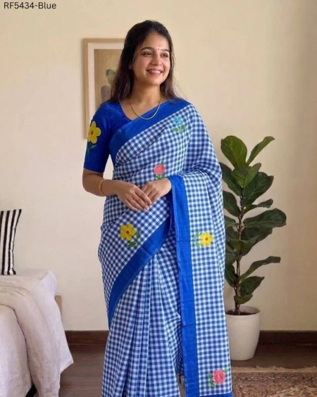 Linen Cotton Printed Elegant Summer Wear Saree!