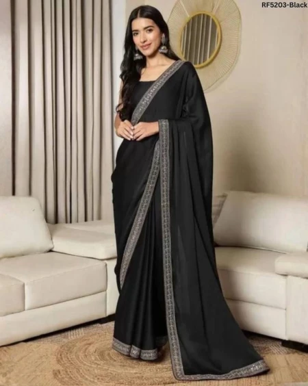 Elegant Heavy Satin Saree with Smooth Gloss Finish!