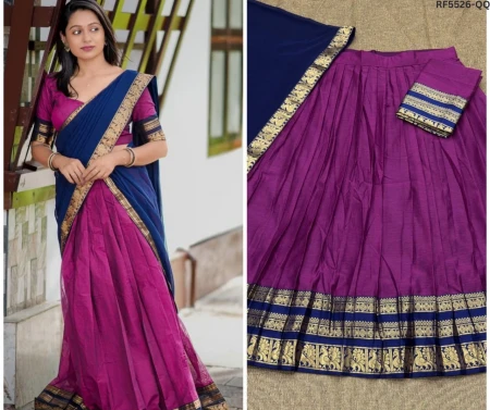 Kanchi Cotton Zari Weaving Lehenga Set with Georgette Dupatta!
