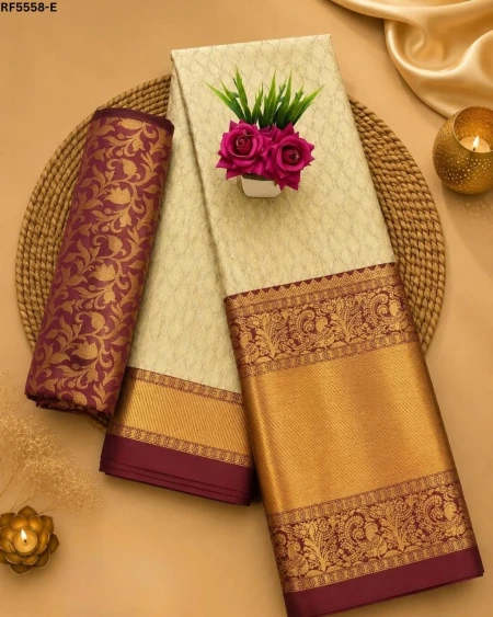 Pure Mercerised Cotton Silk Saree with Rich Zari Border!