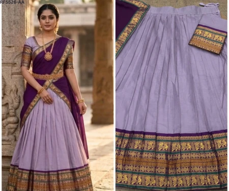 Kanchi Cotton Zari Weaving Lehenga Set with Georgette Dupatta!