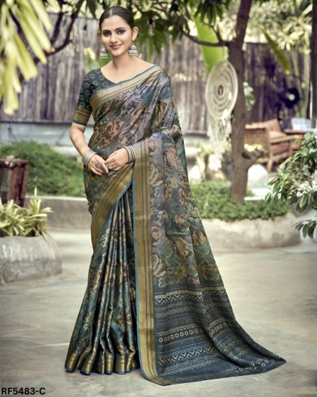 Cotton Digital Print Saree Comfortable Daily Wear for Women!