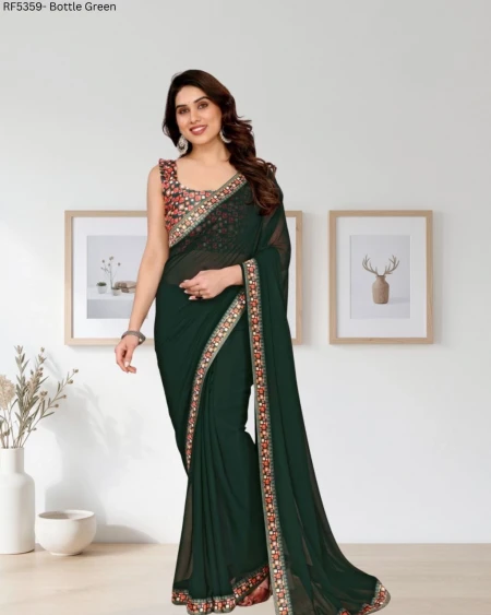Elegant Georgette Saree with Banglory Digital Print Blouse!