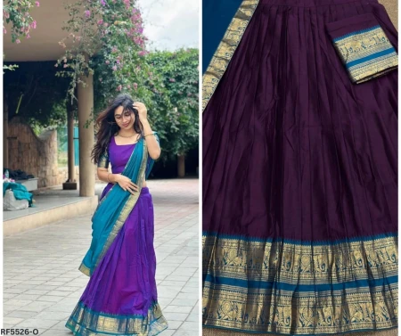 Kanchi Cotton Zari Weaving Lehenga Set with Georgette Dupatta!
