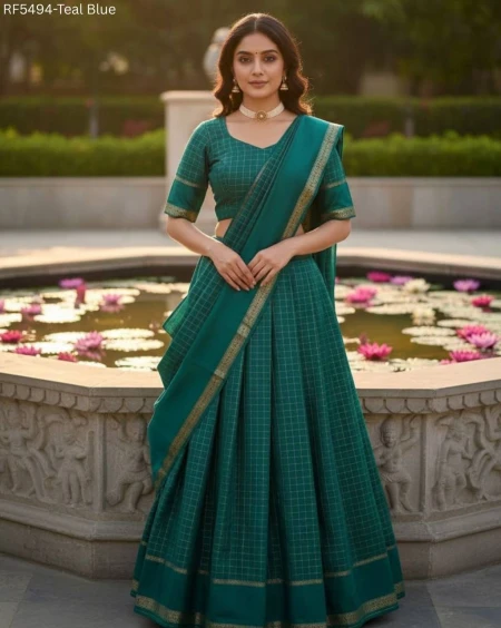 Viscose Georgette Zari Weaving Lehenga Set with Dupatta!