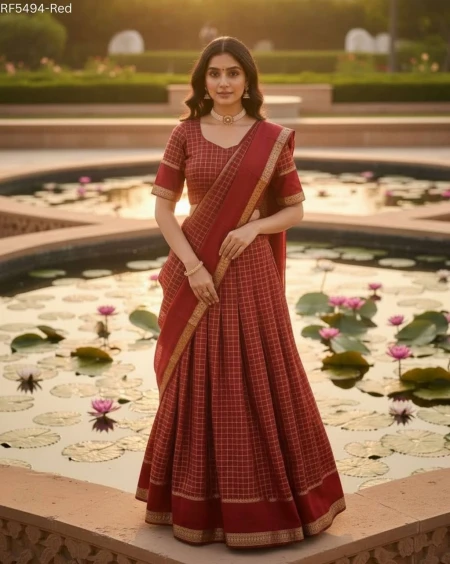 Viscose Georgette Zari Weaving Lehenga Set with Dupatta!