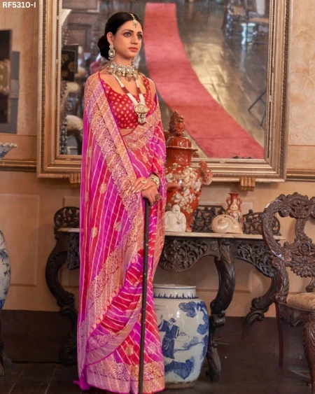 Effortless Elegance – Georgette Saree with Rich Jacquard Weaving!