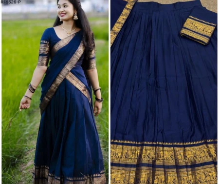 Kanchi Cotton Zari Weaving Lehenga Set with Georgette Dupatta!