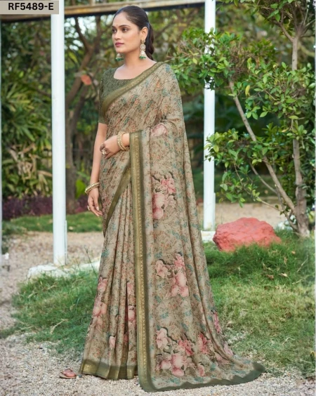 Cotton Digital Print Saree Comfortable Daily Wear for Women!