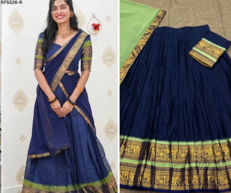 Kanchi Cotton Zari Weaving Lehenga Set with Georgette Dupatta!