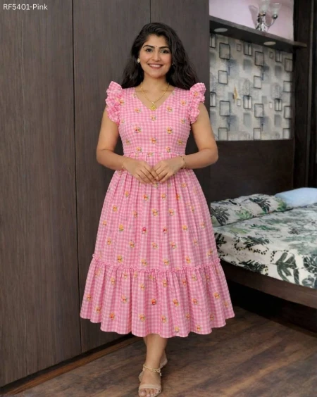 Pure Chanderi Cotton Silk Gown with Heavy Crepe Lining Elegant Ethnic Wear for Women!