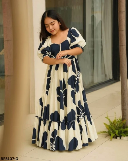 Cute Rayon Kid’s Maxi Dress with Digital Print!