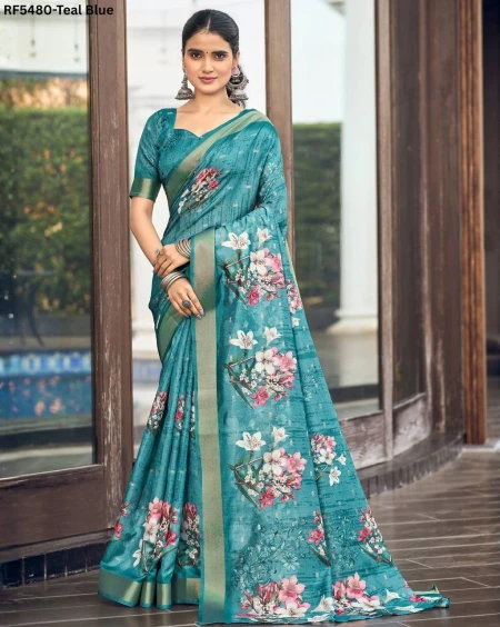 Cotton Floral Print Comfortable Daily Wear Saree!