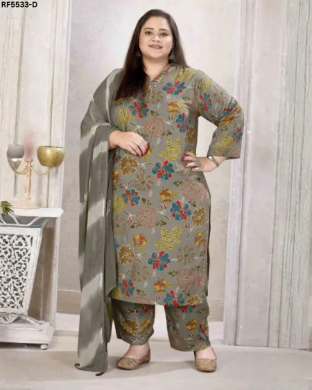 Rayon Handwork Kurti Set with Najmeen Dupatta!