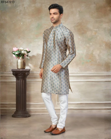 Jacquard Weaving Work Kurta Pajama Elegant Ethnic Wear for Men!
