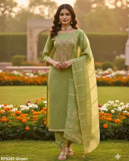 Elegant Shimmer Buti Jacquard Unstitched Suit Material with Dupatta!