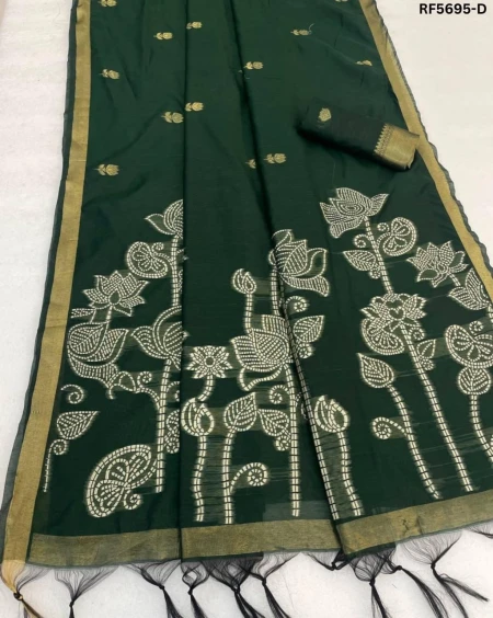 Elegant Maheshwari Cotton Saree with Rich Gold Zari Work!