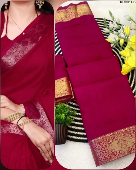 Vichitra Silk Saree with Fancy Jacquard Lace Border!