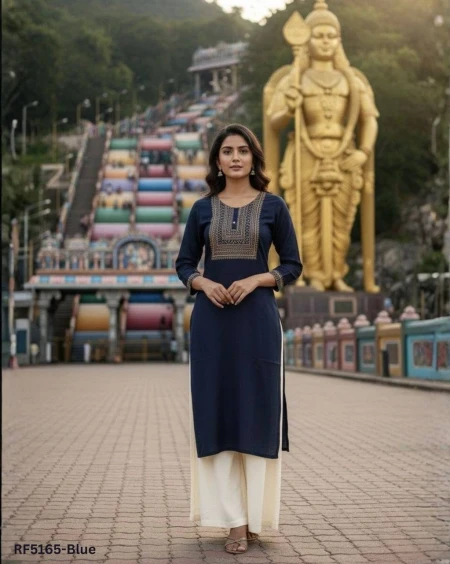 Trending Heavy Embroidery Work Kurti with Plazzo!