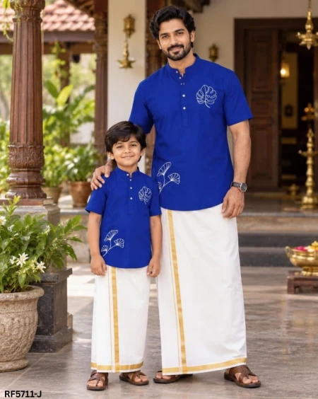 Father & Son Soft Magic Cotton Printed Jippa Combo – Stylish Traditional Wear!