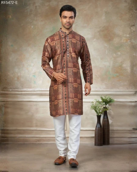 Jacquard Weaving Work Kurta Pajama Elegant Ethnic Wear for Men!