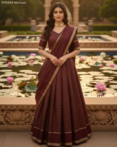 Viscose Georgette Zari Weaving Lehenga Set with Dupatta!