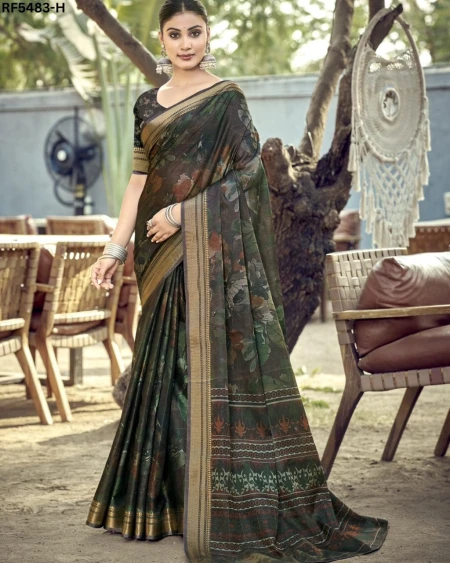 Cotton Digital Print Saree Comfortable Daily Wear for Women!