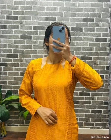 Premium Roman Silk Kurti with Sequence & Embroidery Work!