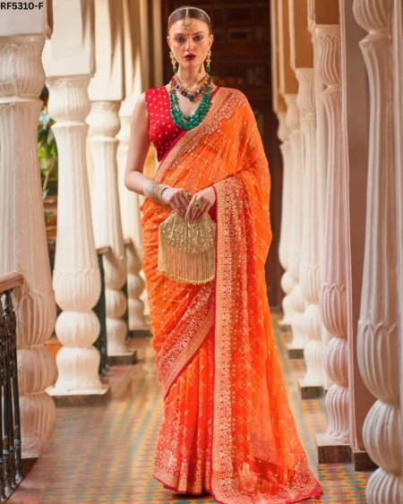 Effortless Elegance – Georgette Saree with Rich Jacquard Weaving!