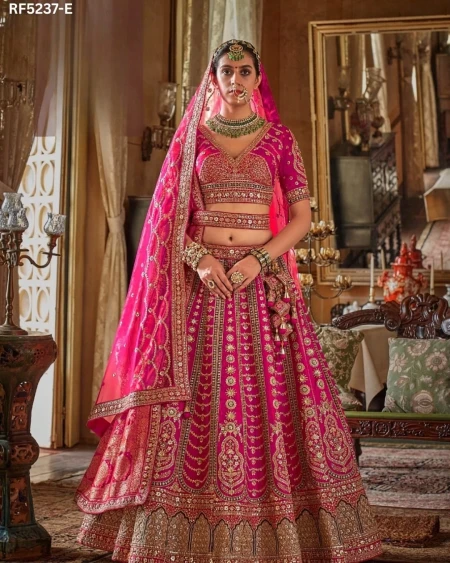 Designer Raw Silk Embroidered Lehenga Choli with Stylish Double Dupatta!