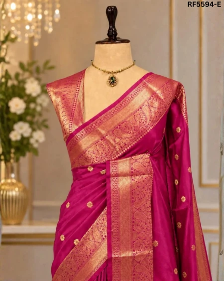 Banarasi Silk Saree with Soft Zari Weaving Border!