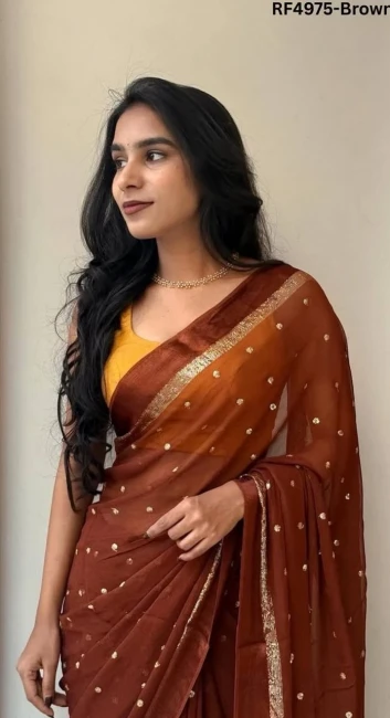 Glow & Flow – Soft Viscose Saree with Sequence Touch!