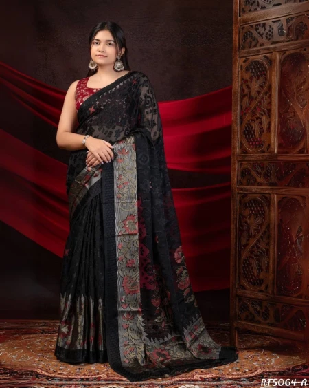 One-Tone Shine Saree – Braso Georgette with Reflective Foil Work!