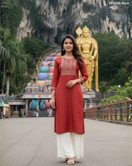 Trending Heavy Embroidery Work Kurti with Plazzo!