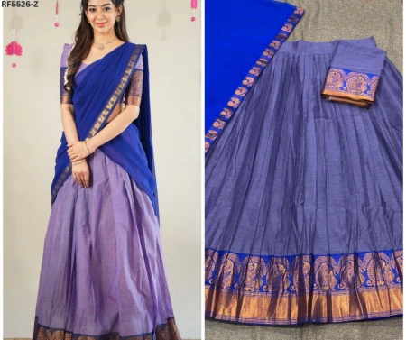 Kanchi Cotton Zari Weaving Lehenga Set with Georgette Dupatta!