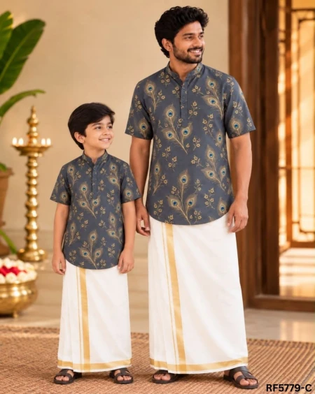 Magic Cotton Digital Print Shirt with Chinese Collar – Stylish Casual Wear