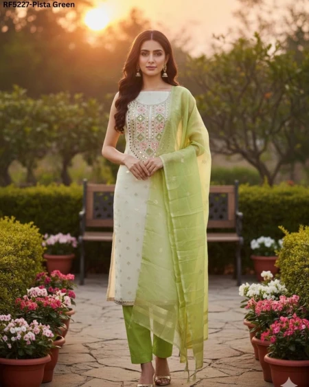 Elegant Shimmer Buti Jacquard Unstitched Suit Material with Dupatta!