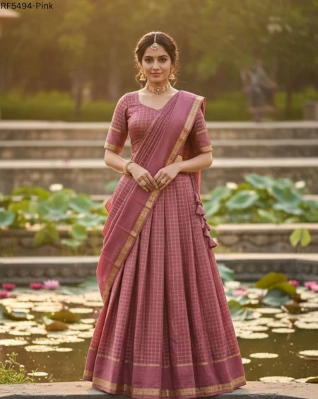 Viscose Georgette Zari Weaving Lehenga Set with Dupatta!