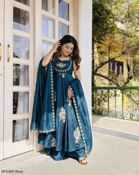 Fendy Silk Embroidered Sharara Set with Lace Border Dupatta!