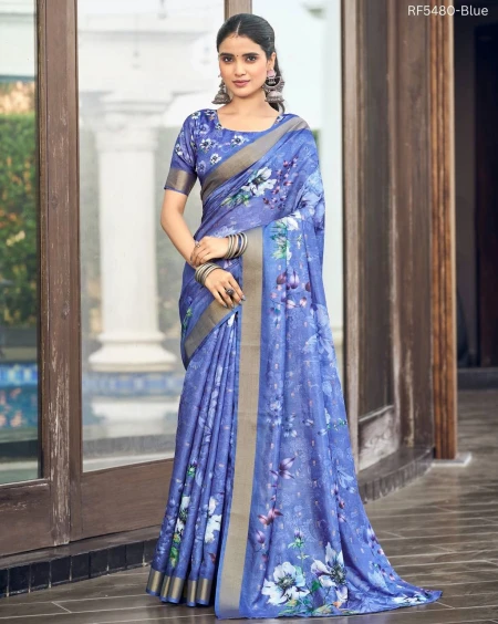 Cotton Floral Print Comfortable Daily Wear Saree!
