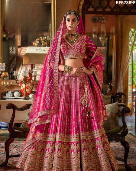 Designer Raw Silk Embroidered Lehenga Choli with Stylish Double Dupatta!