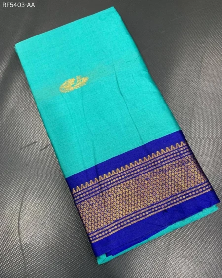 Cotton Silk Saree with Gold Weaving Border Unstitched Blouse Elegant Festive Wear for Women!